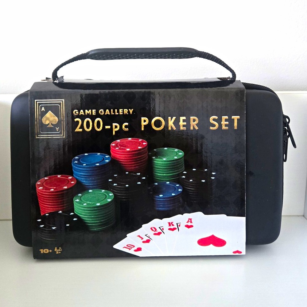 Game Gallery 200-Piece Poker Set w/ Carrying Case, Cards & Casino
